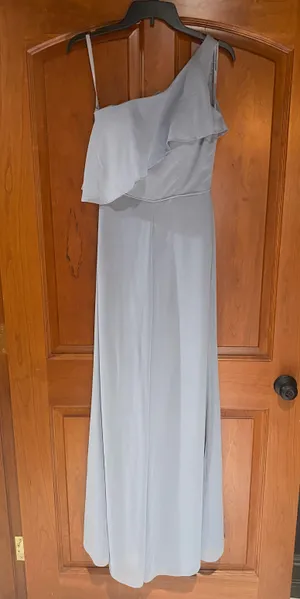 Chiffon One Shoulder Jumpsuit Blue Size 2 thumbnail 3