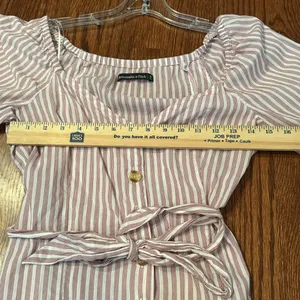 Abercrombie & Fitch Tie Front Stripe‎ Button Front Top, M thumbnail 10