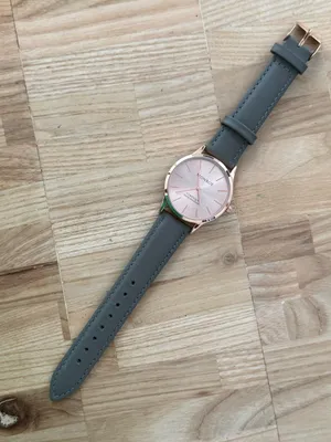 Monroe Classique by Maestro Luxury Watch Rose Gold Dial Gray Leather Strap NWOT thumbnail 2