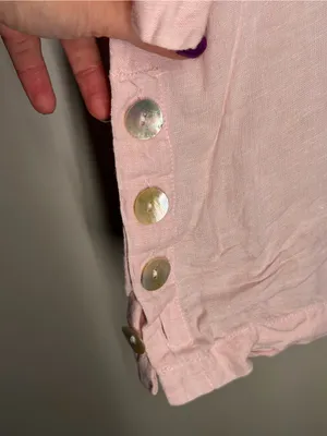 Sigrid Olsen 100% Linen Tunic Top 1X Pink Collared Beach Vacation Resort Natural thumbnail 5