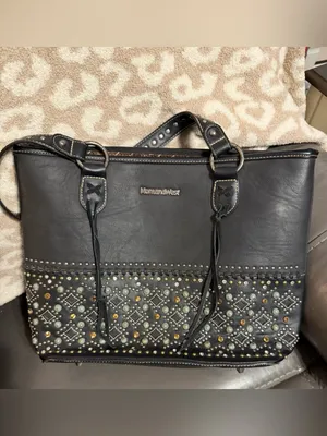 Montana West tote bag features studded rhinestone detailing thumbnail 5
