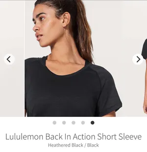 Black Lululemon Tee Shirt - Back In Action Short Sleeve thumbnail 7