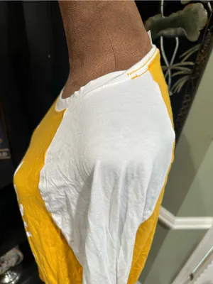 Victoria’s Secret PINK Long‑Sleeve Raglan Campus Tee – Yellow & White – Size Med thumbnail 5