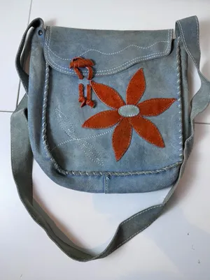 Y2K Vintage Suede Crossbody‎ Bag Women Floral Patchwork Boho Indie Cottagecore thumbnail 1