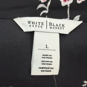 White Hose Black Market Size-L Women Blouse Black Floral Long‎ Sleeve thumbnail 2