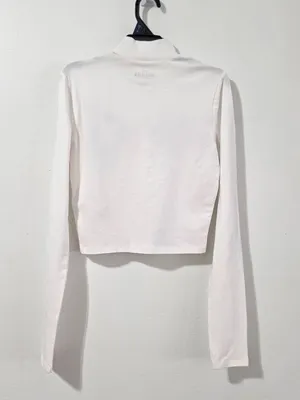 Hollister Argyle Long Sleeve Crop Top - White - Size S - 339-663-1111-108 thumbnail 5