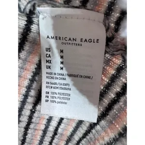 American‎ Eagle Medium Multicolor Striped Sweater Women's Ribbed Long Sleeve thumbnail 5