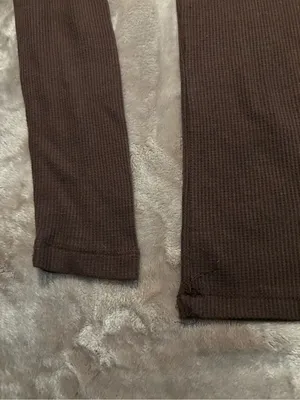 Credos Tee Women's Size S Long Sleeve Ribbed Brown Tee thumbnail 3