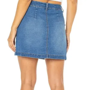 Buttoned Front Denim Skirt thumbnail 2