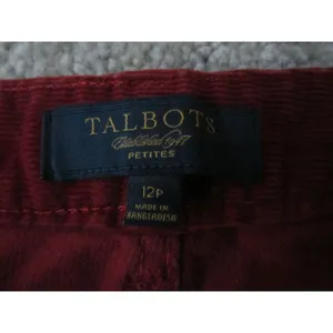 Talbots‎ Heritage Corduroy Pants 12P Red Straight Leg Classic Preppy Holiday thumbnail 5
