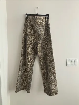 Trinite Studio High Rise Faded Leopard Print Distressed Denim Wide Leg Jeans 29" thumbnail 7