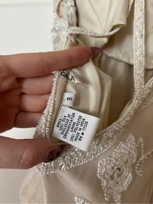 Scala Silk Beaded Cream Maxi Dress thumbnail 7