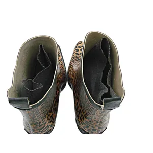 CORKYS Womens Girls Black Brown Leopard Print Cowgirl Ankle Rainboots Size US 5 thumbnail 4