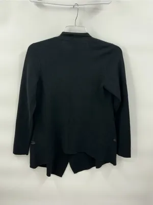 Merino wool Eileen Fisher Black Open-Front Draped Jacket 1179 thumbnail 6