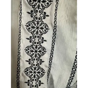 WHBM Embroidered Paisley Bohemian Style Long Sleeve Intricate Blouse Women Med thumbnail 9