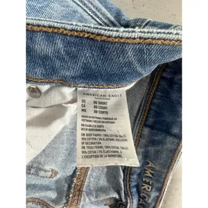American Eagle Mom Jeans Blue Distressed High Waisted Denim Size 00 Short thumbnail 5