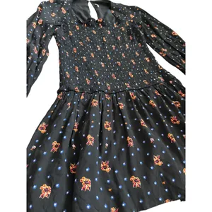 Free People Two Faces Smocked‎ Printed Mini Dress Black Combo Size Large thumbnail 7