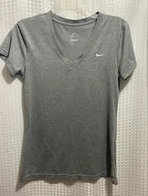 Nike Women's Gray V-Neck Top thumbnail 1