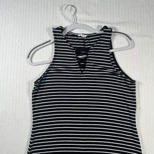 Aeropostale Women’s Size Large Black White Striped Sleeveless Mini Dress thumbnail 3