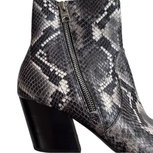 All Saints Leather Aster Snake Print Ankle Boots Size 9 thumbnail 2