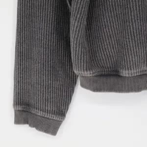 Aerie Women's Ribbed Cropped Hoodie Charcoal Gray Size Small Oversized Casual thumbnail 6