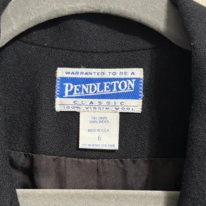 Vintage‎ 80s Pendleton Black Virgin Wool Blazer Minimalist Business Career thumbnail 5