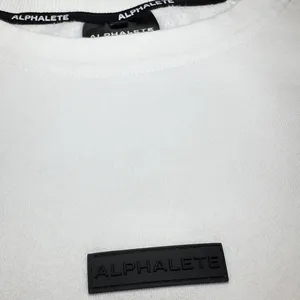 Alphalete White Oversized Crop Crewneck Sweatshirt with Logo XLARGE thumbnail 7