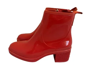 Kate Spade Bold Orange Rain Boots Casual Bright Orange Patent Rubber Size 9 thumbnail 1