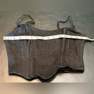 White Fox Boutique Black Sleeveless Bustier 100% Cotton Camisole size S NWOT thumbnail 8