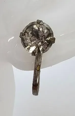 Vintage Solitaire Rhinestone Screw Back Earrings Silver Tone Mid-Century Classic thumbnail 1