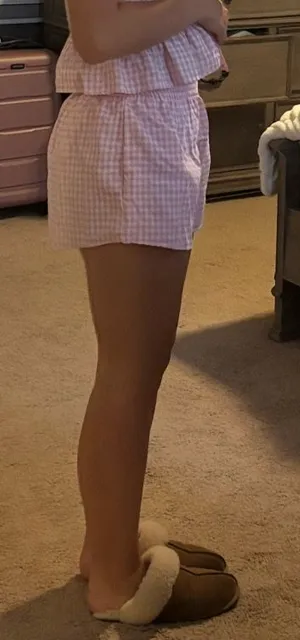 Beginning Boutique Pink Checkered Shorts thumbnail 1