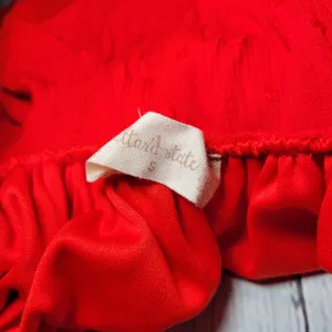 Altar'd State‎ Red Crinkle Fabric Ruffle Square Neck Mini Dress Size S thumbnail 7