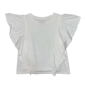 Madewell Hem & Thread White Holepunch Mix Flutter Top women’s size medium thumbnail 2