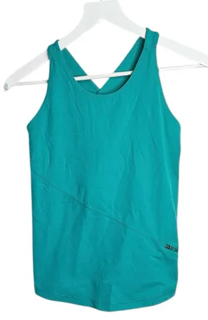 Lululemon Cross Back Zip Pocket Tank in Teal W1997 Sz 12 thumbnail 1