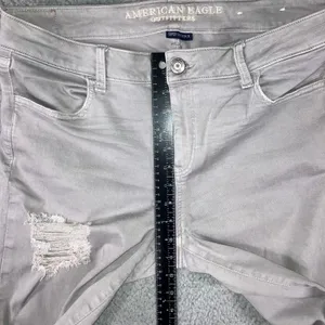American Eagle Super‎ Stretch X Jeans Women 16 Long High Rise Distressed thumbnail 4