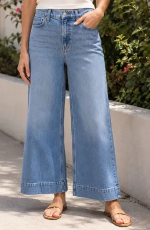 J.Crew Wide Leg Trouser Jeans Light Wash High Rise Capsule Minimalist 27 thumbnail 1
