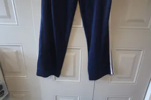 Zoey Beth women's sweatpants sweats jersey in navy blue and white size large. thumbnail 5