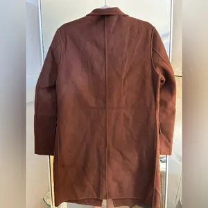 NEW Brown Wool Blend Long Tailored Classic Coat M Size M thumbnail 2