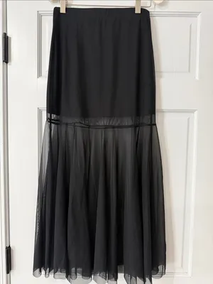 Sinsay Black Sheer Mermaid Maxi Skirt Sexy Mesh Mermaid Long Size XS thumbnail 6