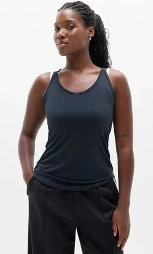New Athleta S With Ease Cut Out Tank Eclipse Navy Blue Small thumbnail 1