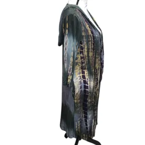 Coin 1804 Tye Dye Long Hooded Cardigan Boho Hippie Nostalgia Pockets thumbnail 4