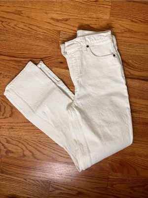 Abercrombie & Fitch 90’s Straight Cream High-Rise Crossover Jeans thumbnail 2