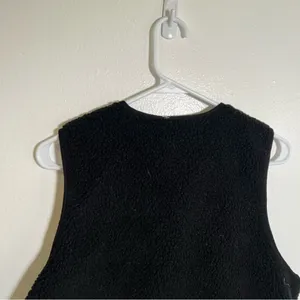 No Boundaries‎ Women's Sherpa Vest Sleeveless Black Tie Front Pockets Y2K thumbnail 6