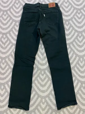 LEVI’S Women’s Mid Rise 505 Straight Leg Hunter Green Denim Jeans 27 thumbnail 4