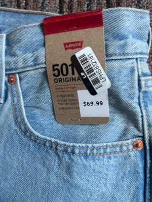 Levi's 501 Straight Jeans - Light Blue Denim thumbnail 4