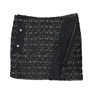 Rag & Bone Flight Tweed Wool Mini Asymmetric Skirt Coquette Academia Preppy Zip thumbnail 2
