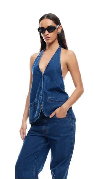 Lioness Hills Halter Dark Denim thumbnail 1