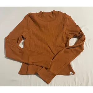 Daydreamer Thermal Crop Long Sleeve Mock Neck Top Orange Womens Large NWT thumbnail 12