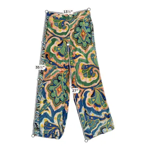 Maeve Anthropologie Wide Leg Pants 0P Multicolor Rhiannon Satin Cropped Flare thumbnail 6