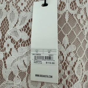 BB Dakota size 10 ivory lace overlay‎ dress new with tags zip up rear thumbnail 7